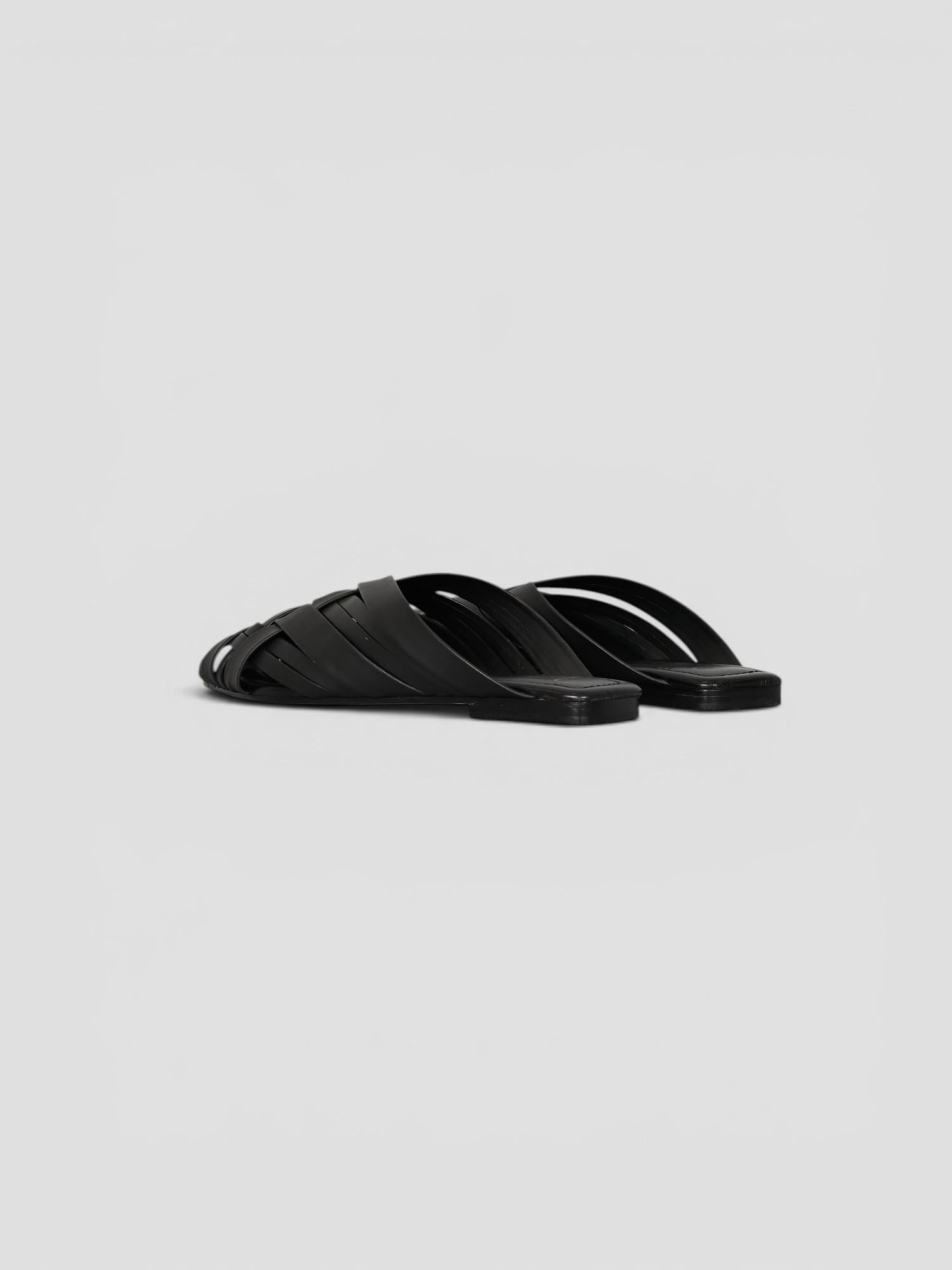 Mule pelle 8565 BLACK intrecciata fascia larga 8565 BLACK CORRIDONI MILANO 