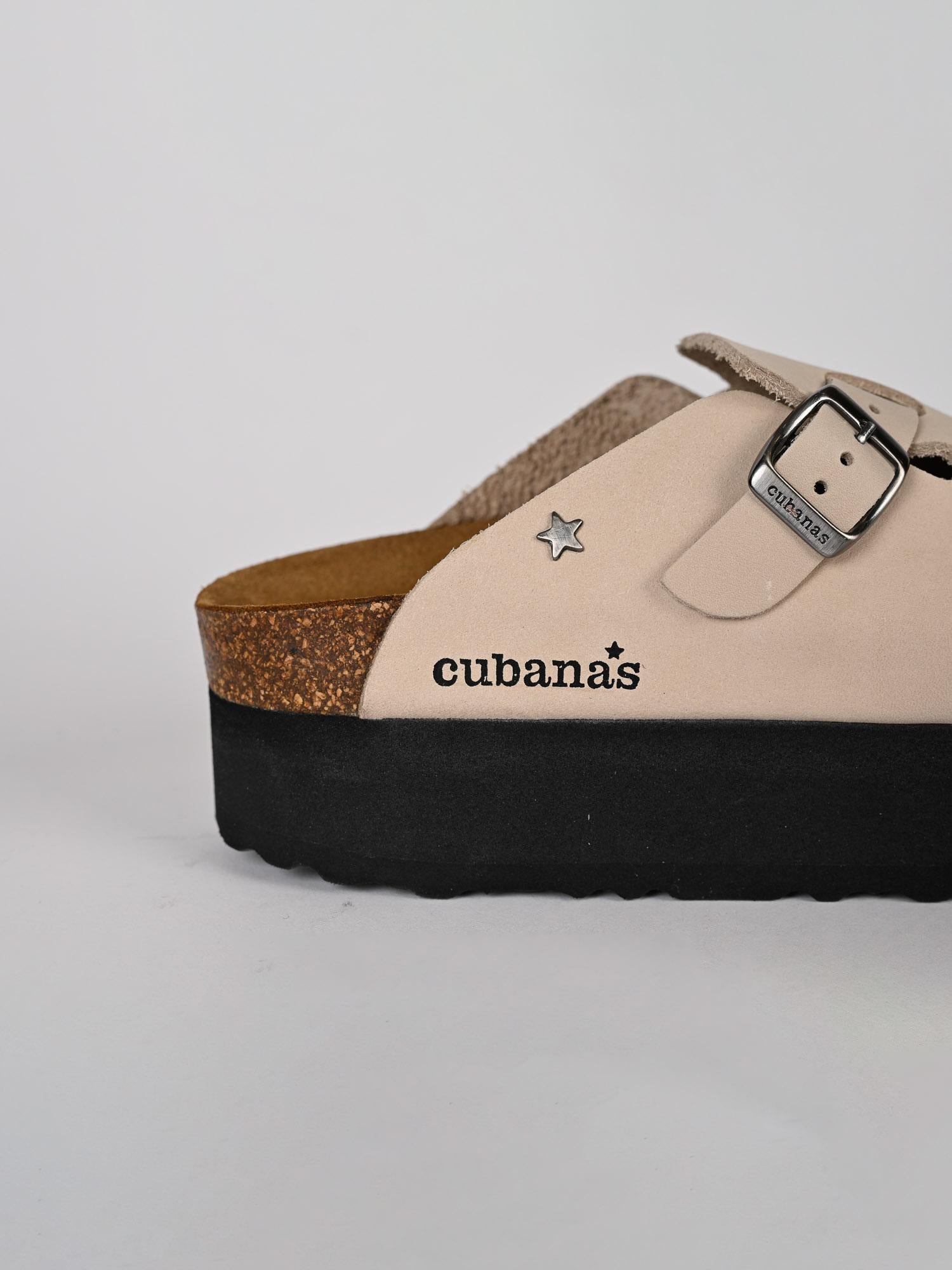 Sabot donna MARIA beige in pelle MARIA580 WHITE CUBANAS 