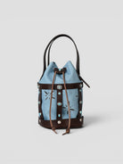 Bucket bag in pelle e denim artigianale CESTINO DENIM ALBERTO LUTI 