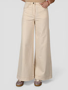 Pantalone palazzo WW31603 denim panna WW31603 PANNA WHITE WISE 