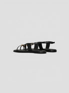 Sandalo cuoio 8176 TAN incrocio 8176 BLACK CORRIDONI MILANO 