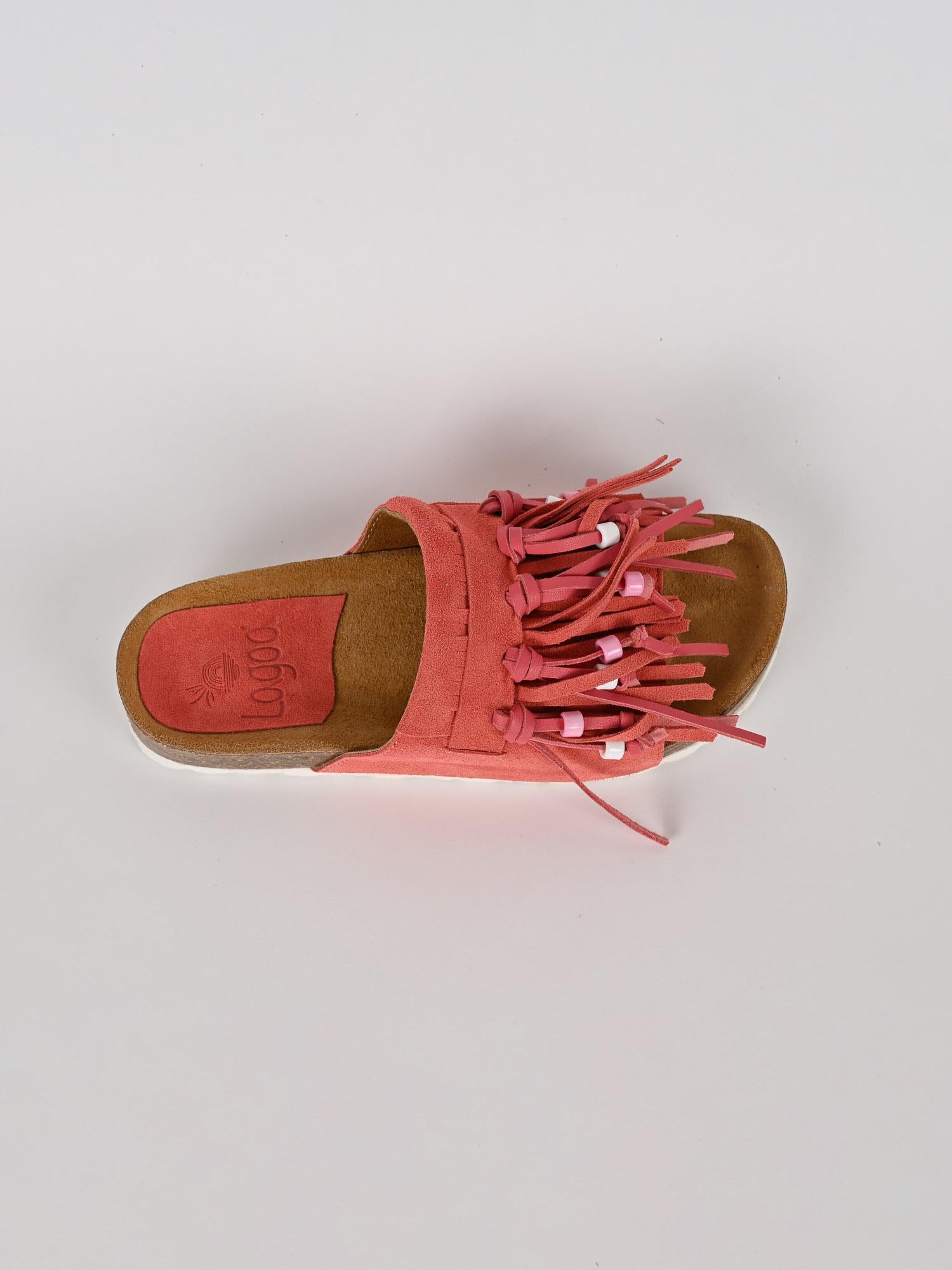 Ciabatta frange MAITE PASTEL suede corallo MAITE PASTEL CORALLO LAGOA 