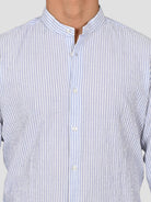 Camicia coreana ZF24 8158 rigata blu ZF248158 004 MARCUS 