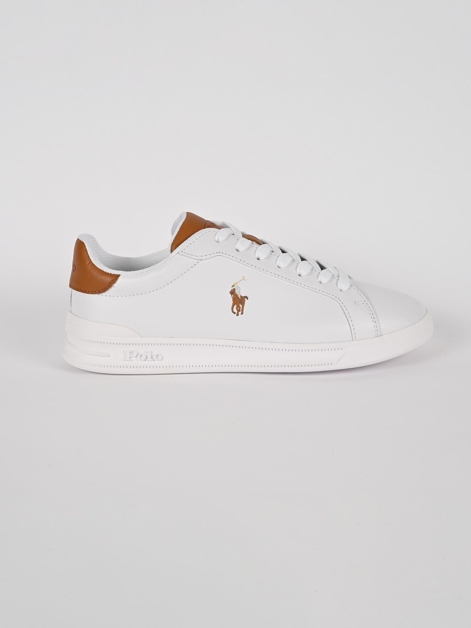Sneaker heritage court bianca cuoio HRT CT II-SK-ATH WHITE TAN POLO RALPH LAUREN 