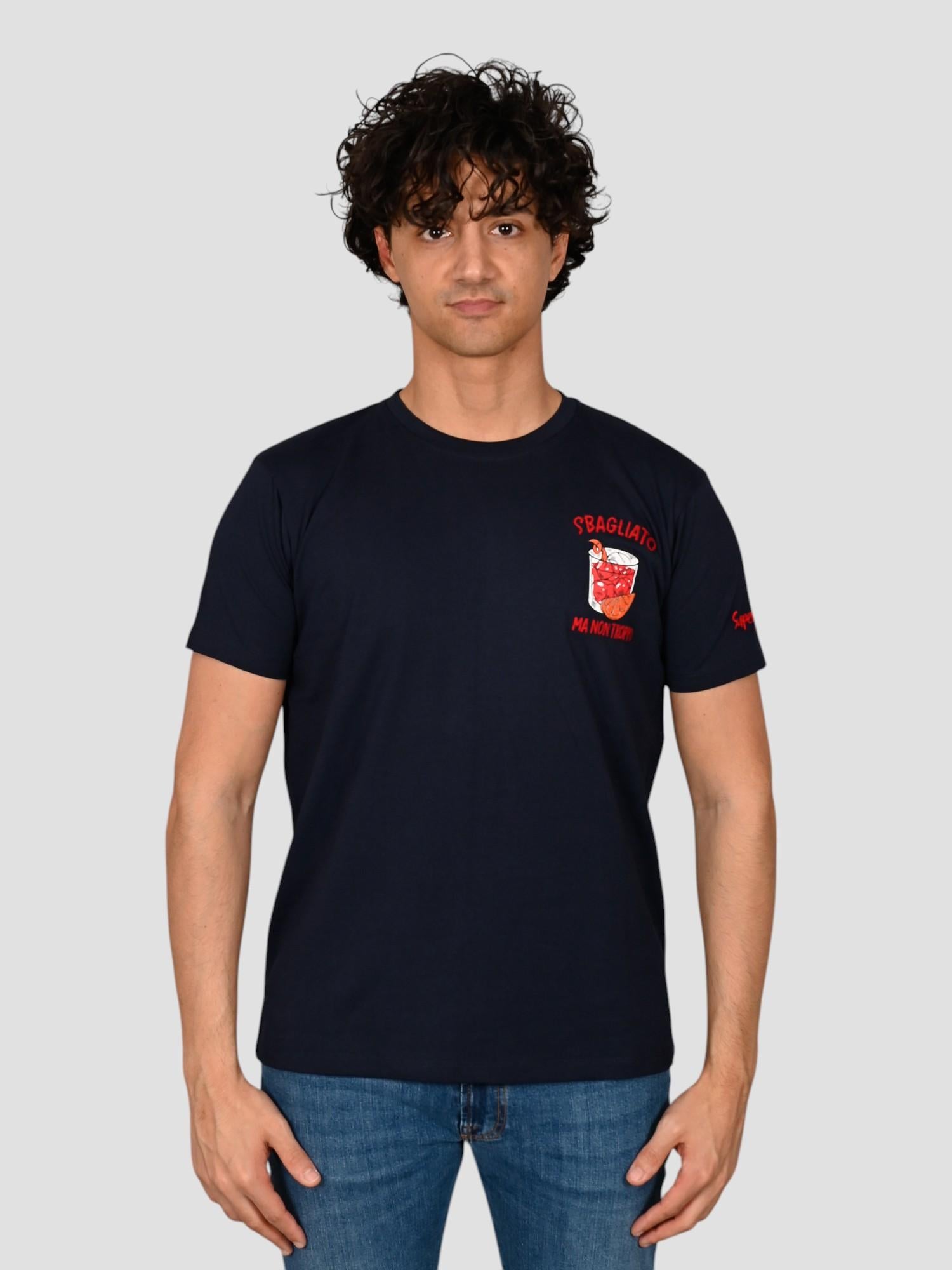 T-shirt A1117 BLU sbagliato ma non troppo A1117 BLU SUPERCULTURE CLOTHING 