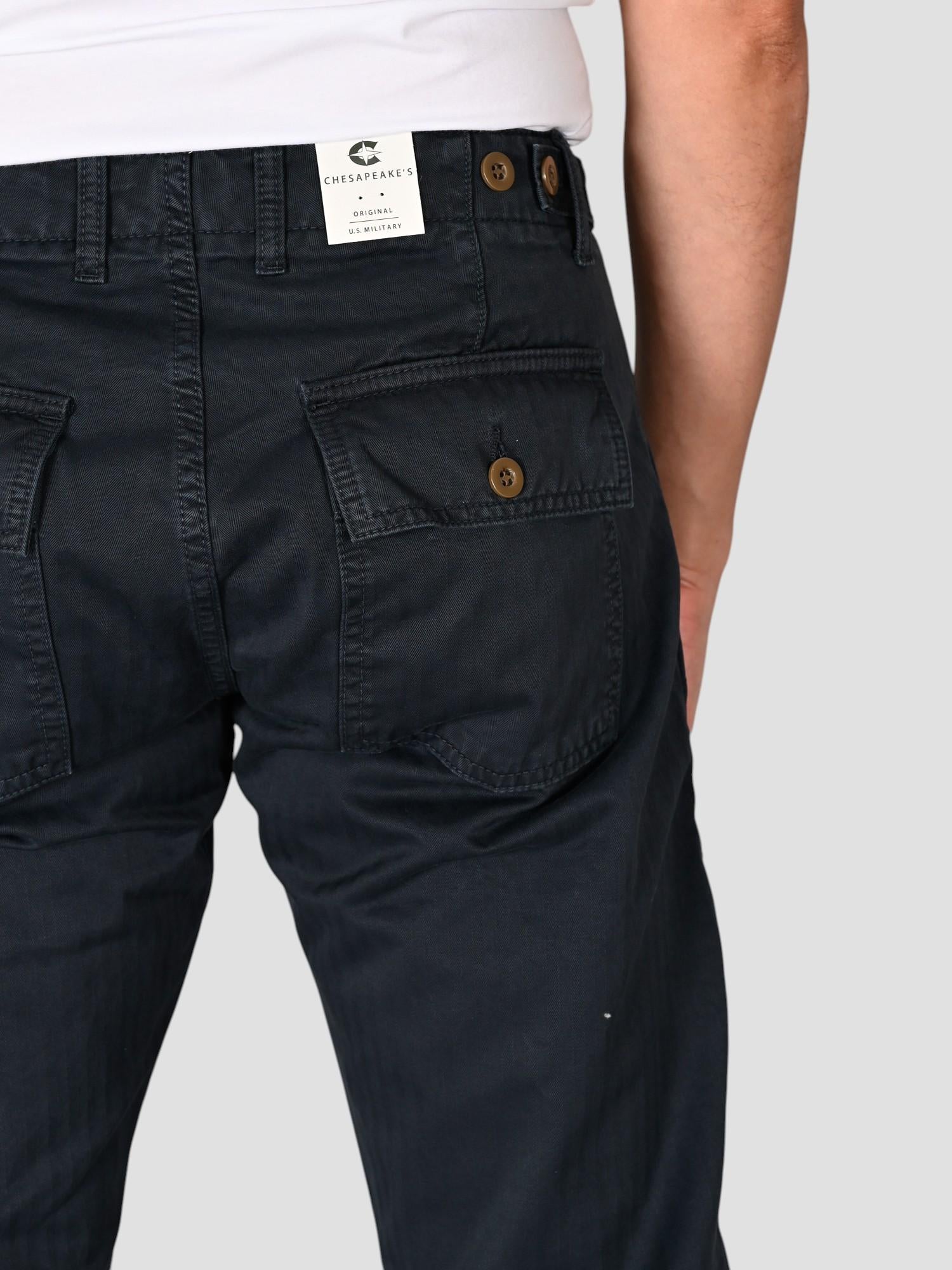 Pantalone blu navy FATIGUE HERRINGBONE FATIGUE HBT BLUE NAVY CHESAPEAKE'S 