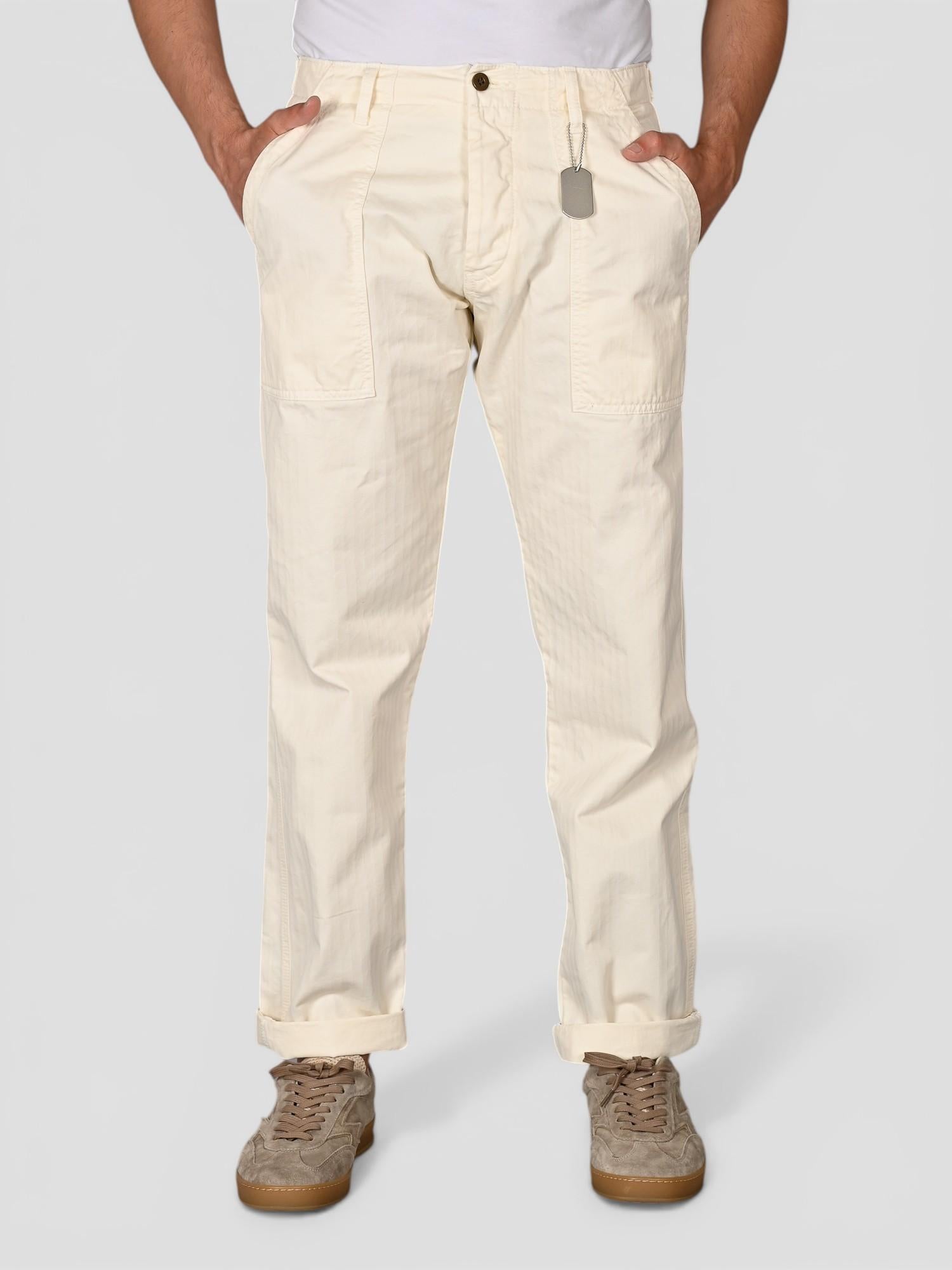 Pantalone cream FATIGUE HERRINGBONE FATIGUE HBT CREAM CHESAPEAKE'S 