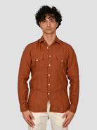 Camicia tabacco 16W4 8837 puro lino 16W48837 009 MARCUS 