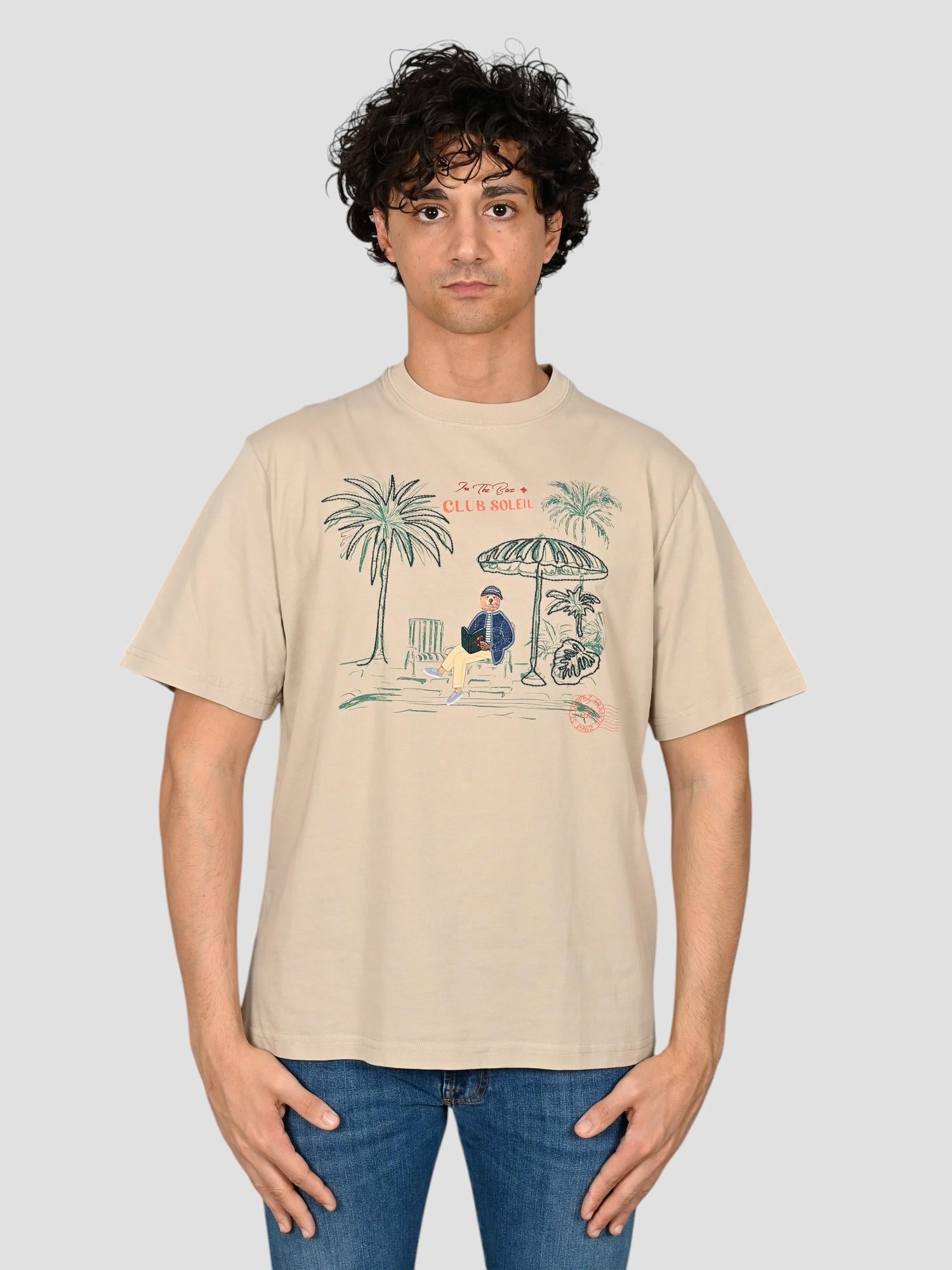 T-shirt beige MR. BOX CLUB SS260014 BEIGE INTHEBOX 