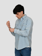 Western shirt MAN CHAMBRAY indigo WESTERN MAN CHAMBRAY ROY ROGER'S 