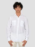 Camicia bianca 16W4 8837 puro lino 16W48837 001 MARCUS 