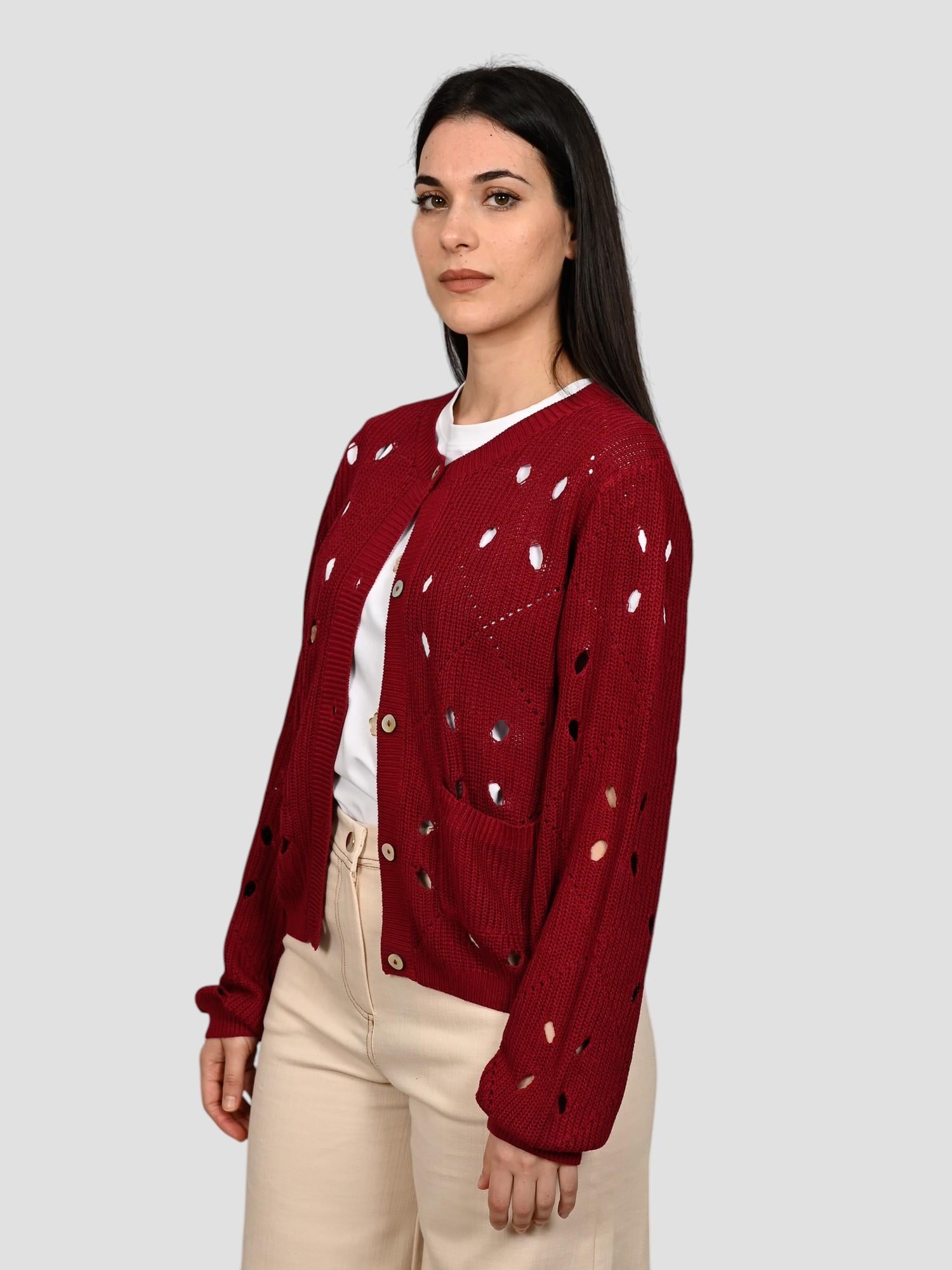 Cardigan giacca WW31065 ciliegio traforato WW31065 CILIEGIO WHITE WISE 