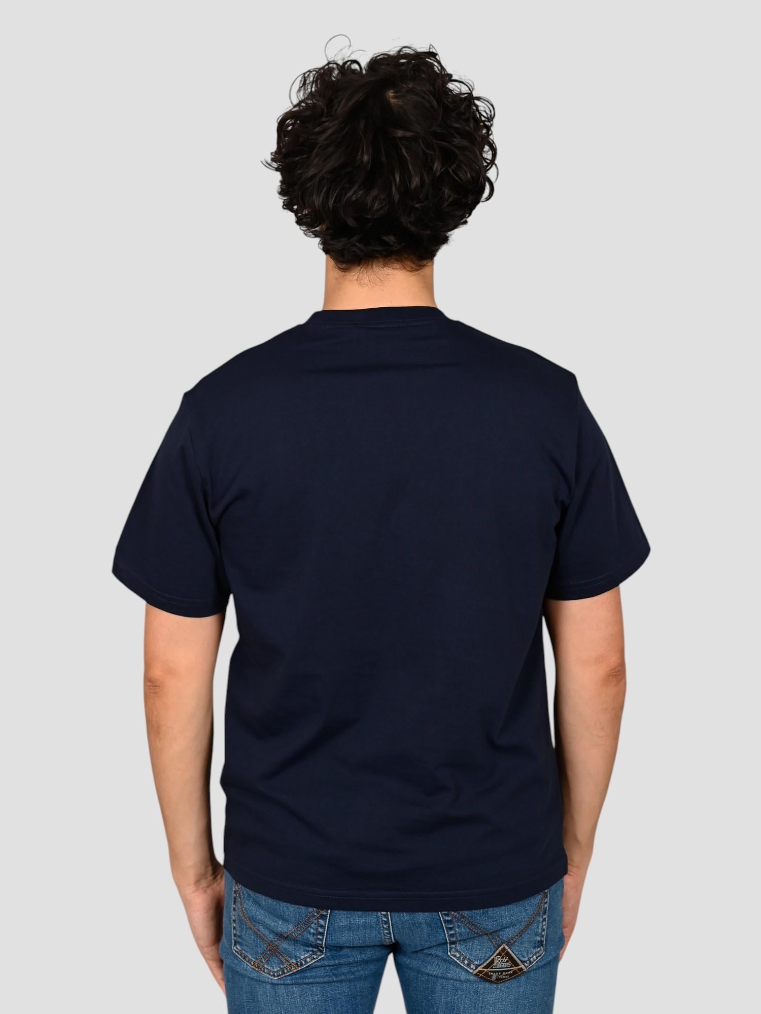 T-shirt blu navy MR. BOX GONE FISHING SS260012 BLUE NAVY INTHEBOX 
