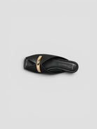 Mule pelle 8641 CHOCOLATE inserto metallico 8641 BLACK CORRIDONI MILANO 