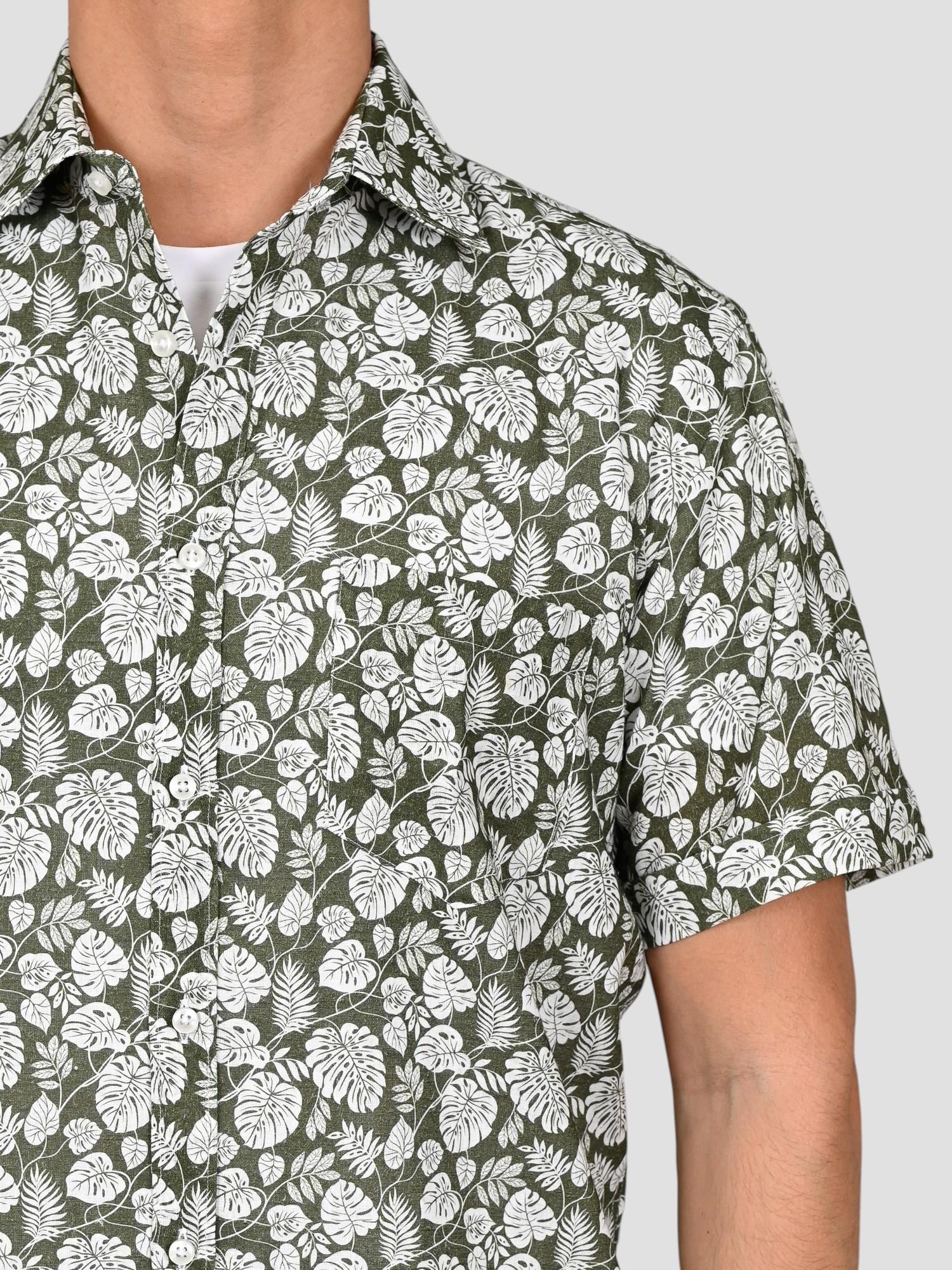 Camicia floreale TA66 8825 verde militare TA668825 002 MARCUS 