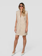 Abito sartoriale A087 T007 taupe gilet A087-T007 TAUPE ISABELLE BLANCHE PARIS 