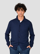 Cardigan camicia WO 2035 0023 blu WO 2035 0023 BLU WOOL & CO. 