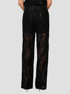 Pantalone nero P161 T016 ricamato paillettes P161-T016 NERO ISABELLE BLANCHE PARIS 