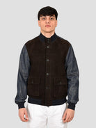 Giubbino ARGO DENIM suede dark brown ARGO DENIM DARK BROWN THE JACK LEATHERS 
