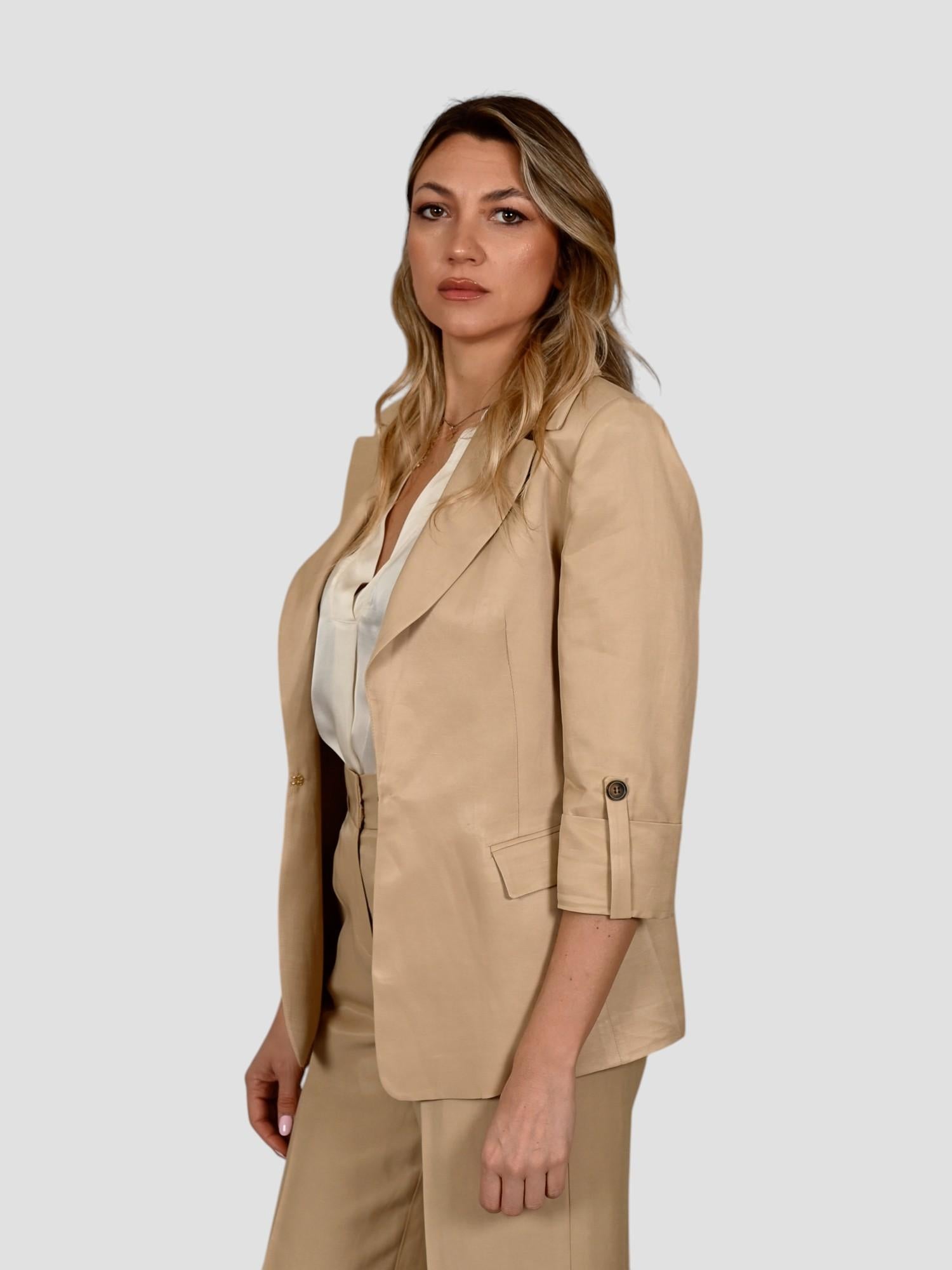 Blazer sabbia AN31155U viscosa lino AN31155U147 BEIGE ANITIE' 
