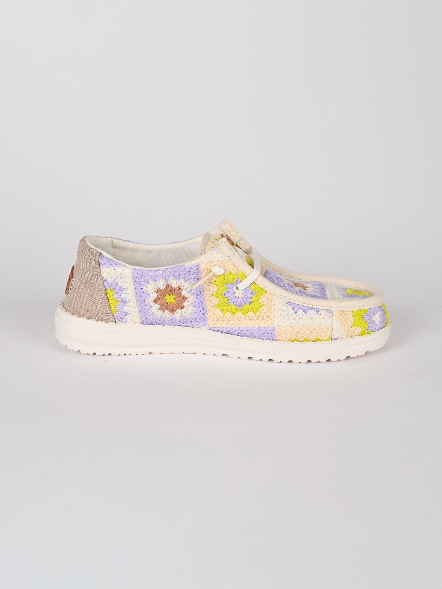 Slip-on chochet WENDY COTTAGE lavanda WENDY COTTAGE CROCHET LAVANDA HEY DUDE 