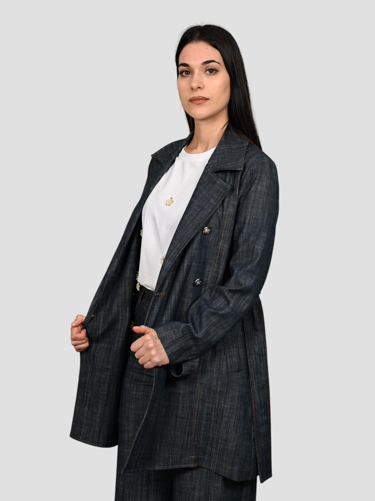 Trench denim WW31604 effetto denim WW31604 DENIM WHITE WISE 