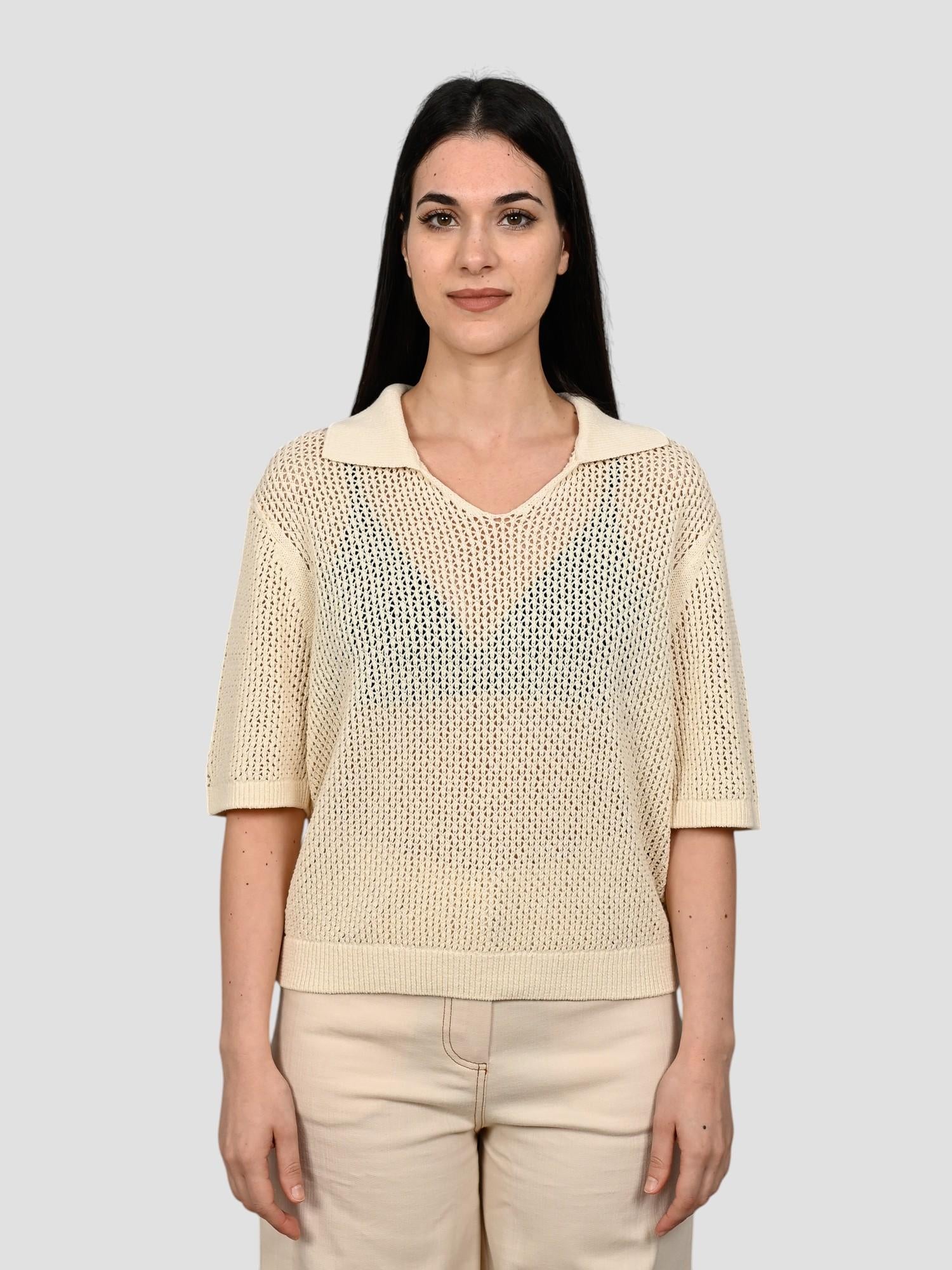 Polo ecrù ARGANALF maglia skipper ARGANAFL 990 RAFFIA ECOALF 