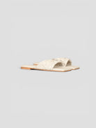 Mule pelle 8557 BONE intrecciato 8557 BONE CORRIDONI MILANO 