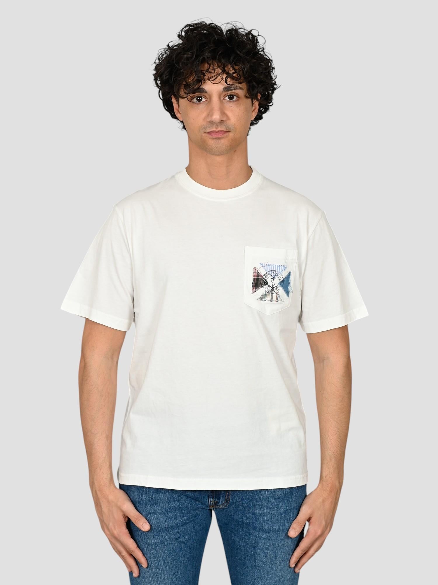 T-shirt panna POCKET MARINE flag SS260009 PANNA INTHEBOX 