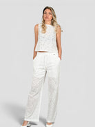 Casacca top WW31501 bianco pizzo sangallo WW31501 BIANCO WHITE WISE 