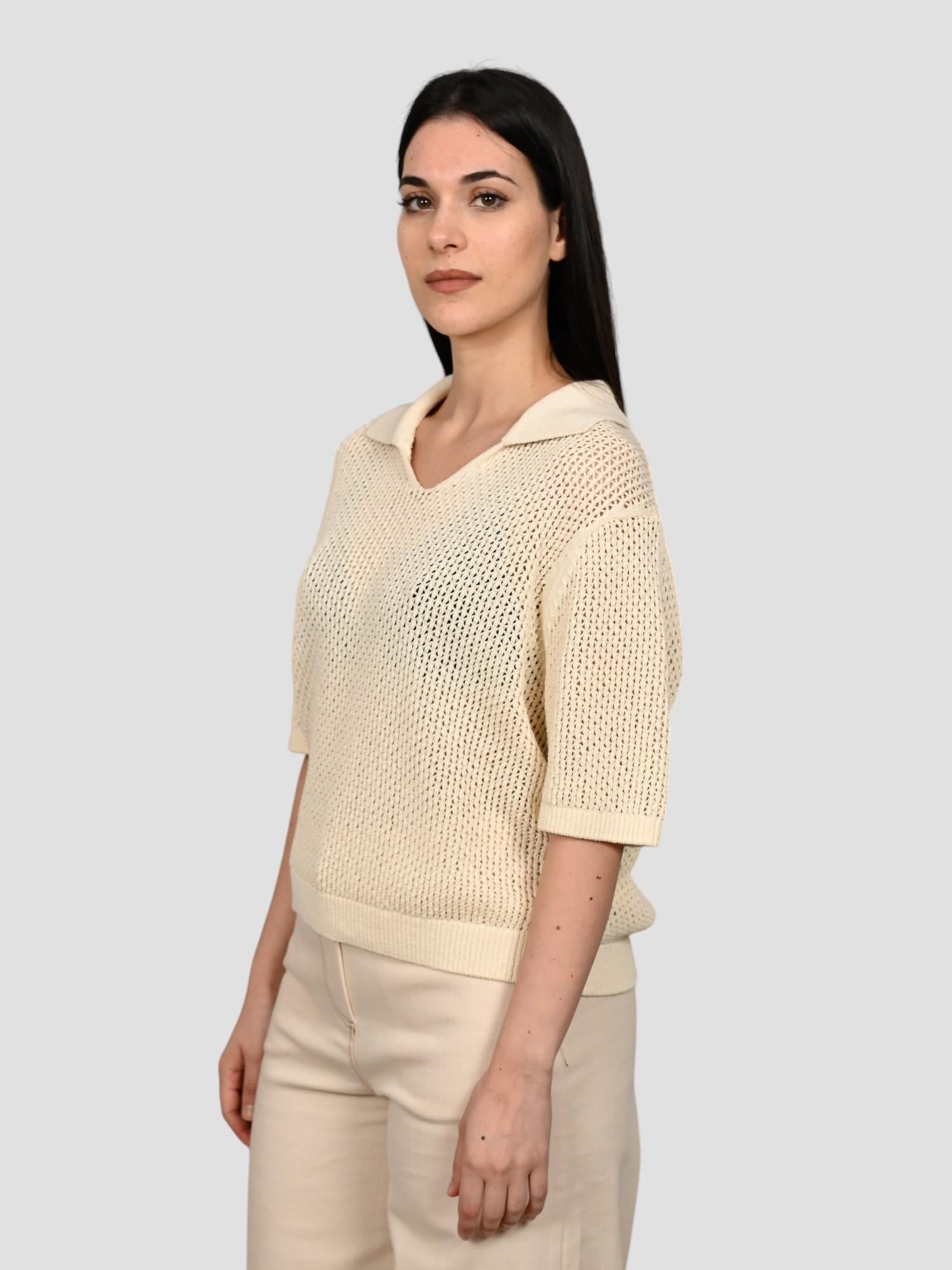 Polo ecrù ARGANALF maglia skipper ARGANAFL 990 RAFFIA ECOALF 