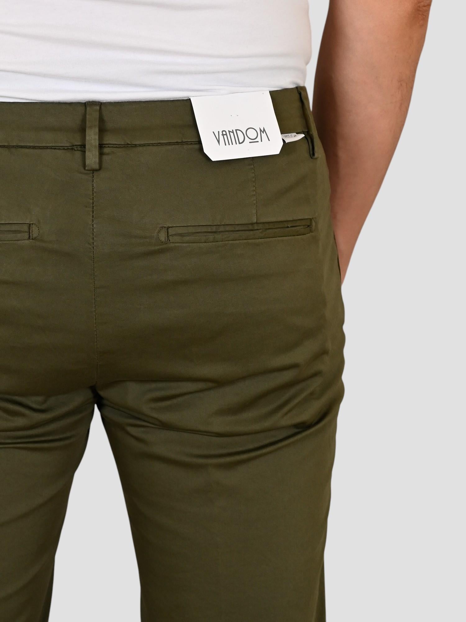 Chino verde STEFANO ventre piatto raso STEFANOT1 VERDE VANDOM 