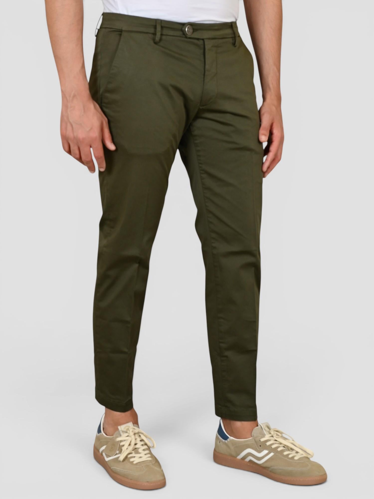 Chino verde STEFANO ventre piatto raso STEFANOT1 VERDE VANDOM 