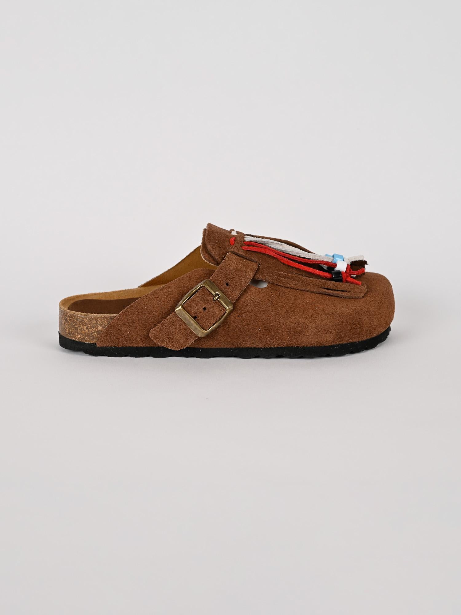Sabot donna DANDARA castagna con frange DANDRA FRANGE CASTAGNA LAGOA 