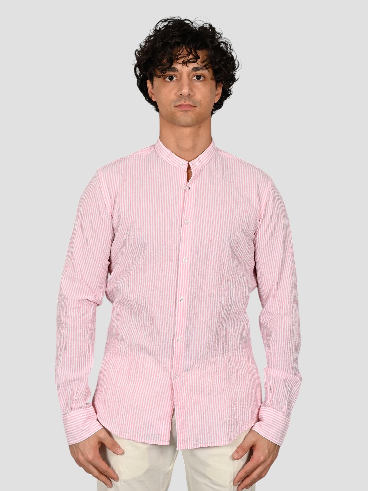 Camicia coreana ZF24 8158 rigata rossa ZF248158 005 MARCUS 