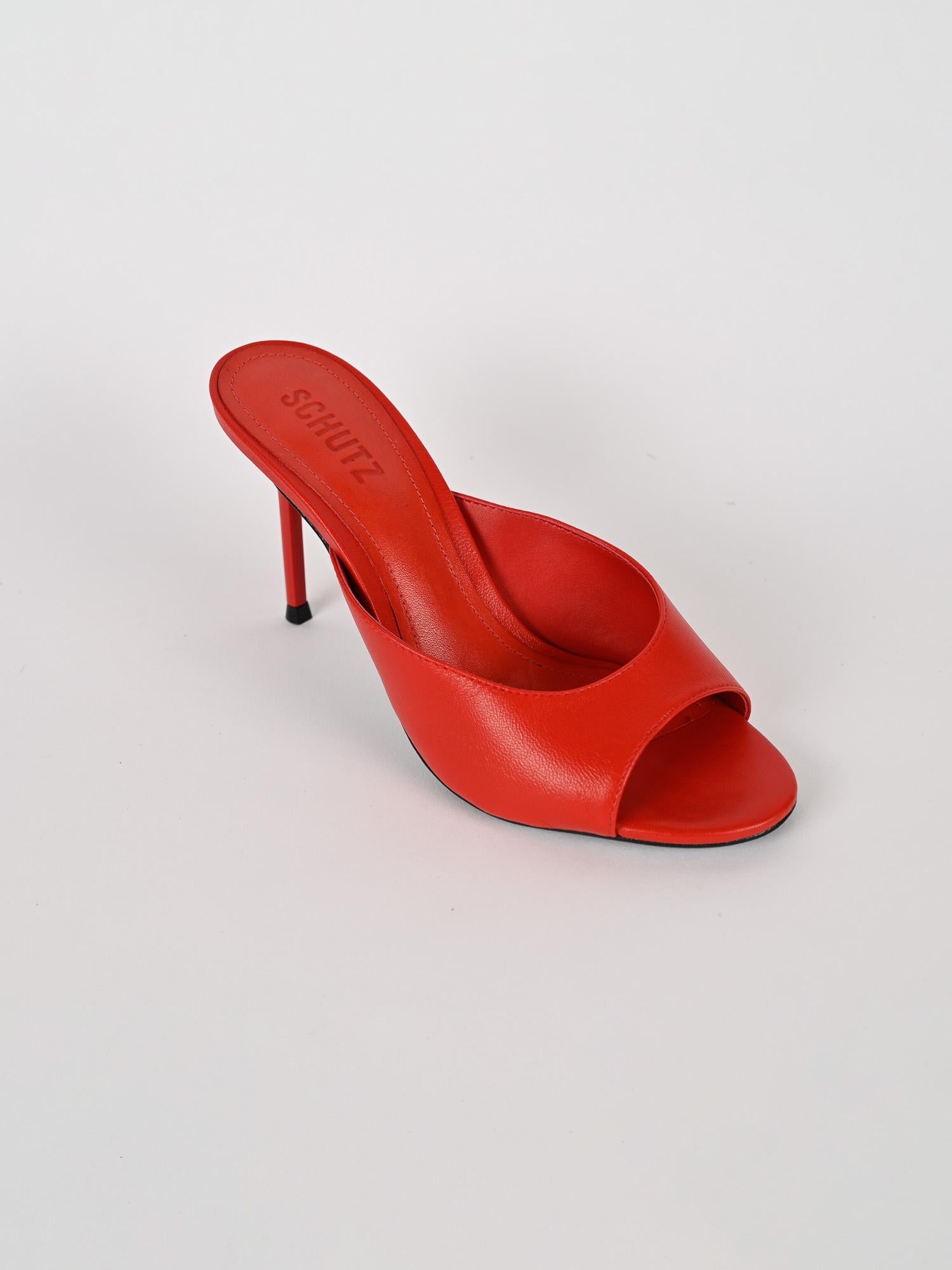 Sandalo donna rosso in pelle S220900008 RED SCHUTZ 