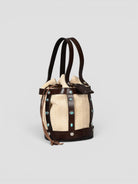 Bucket bag in pelle e rafia artigianale CESTINO RAFIA ALBERTO LUTI 