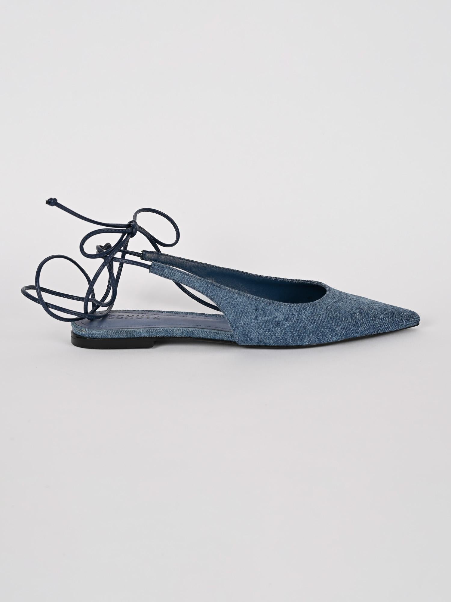 Slingback flats denim jeans marmorizado S220060048 DENIM SCHUTZ 