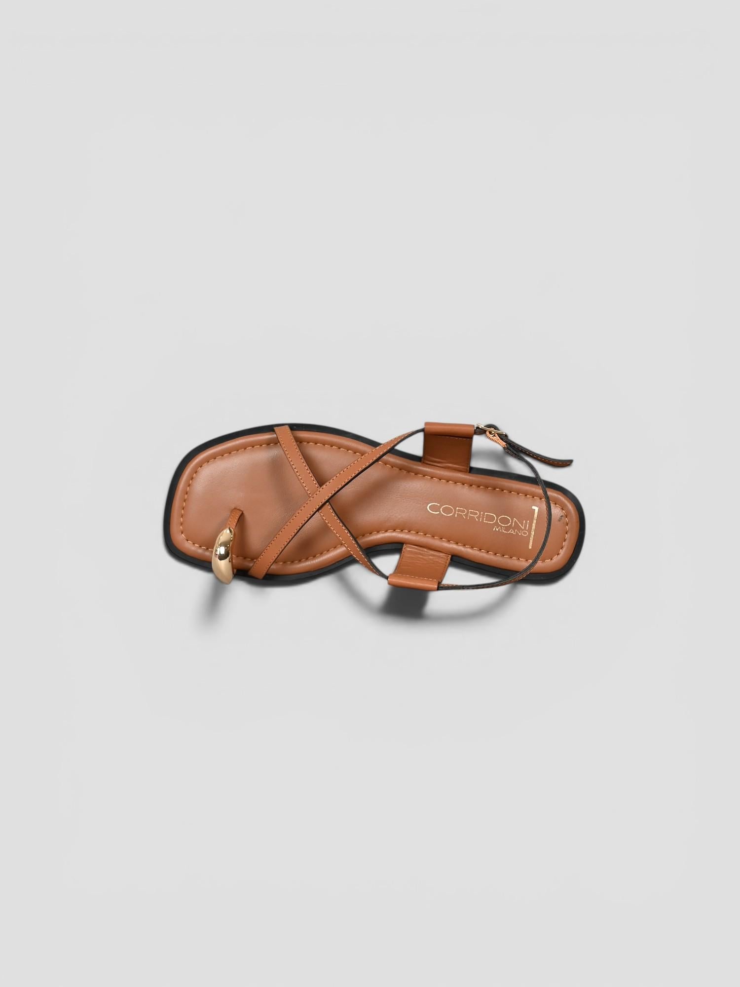 Sandalo cuoio 8176 TAN incrocio 8176 TAN CORRIDONI MILANO 