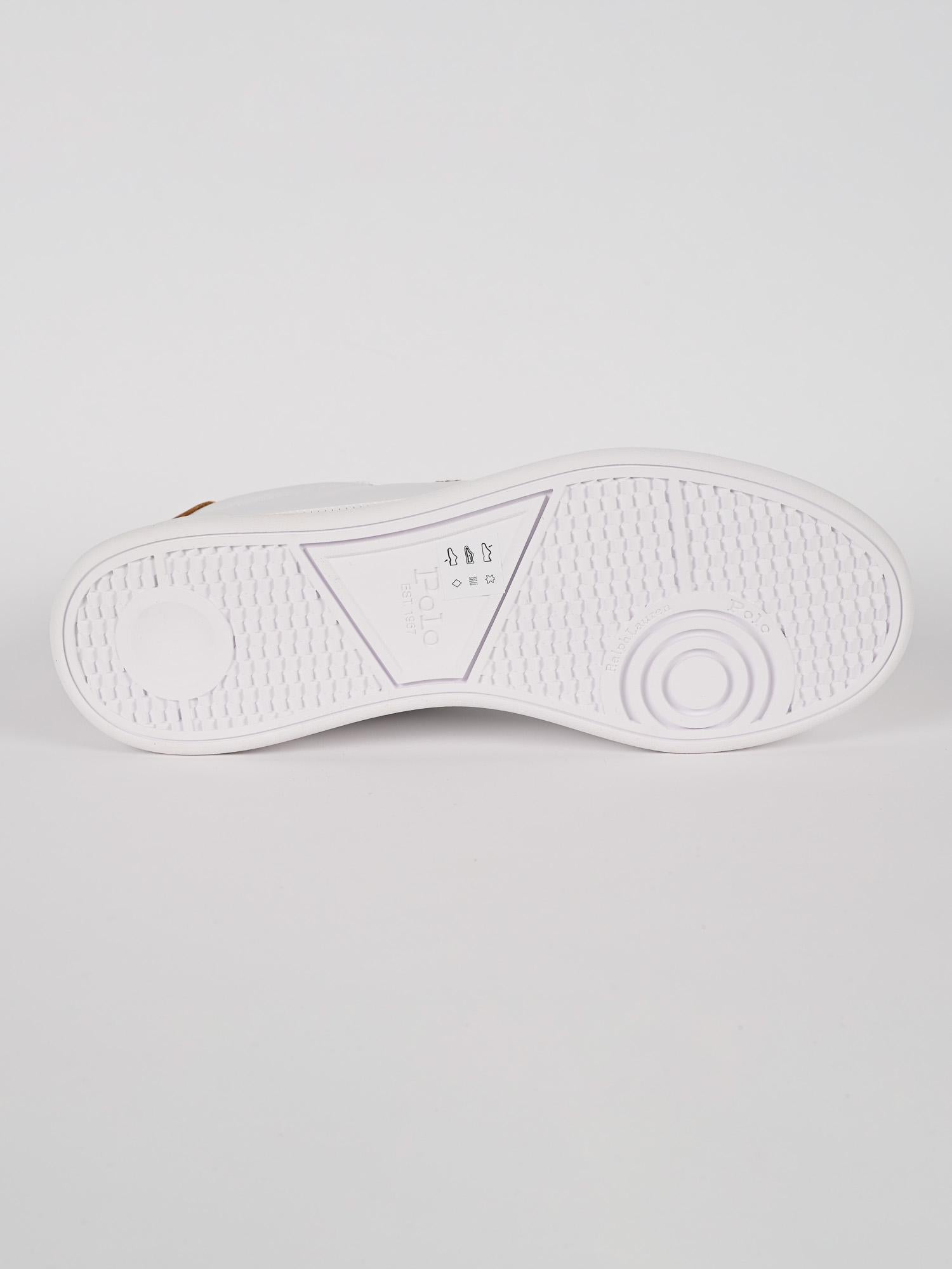Sneaker heritage court bianca cuoio HRT CT II-SK-ATH WHITE TAN POLO RALPH LAUREN 