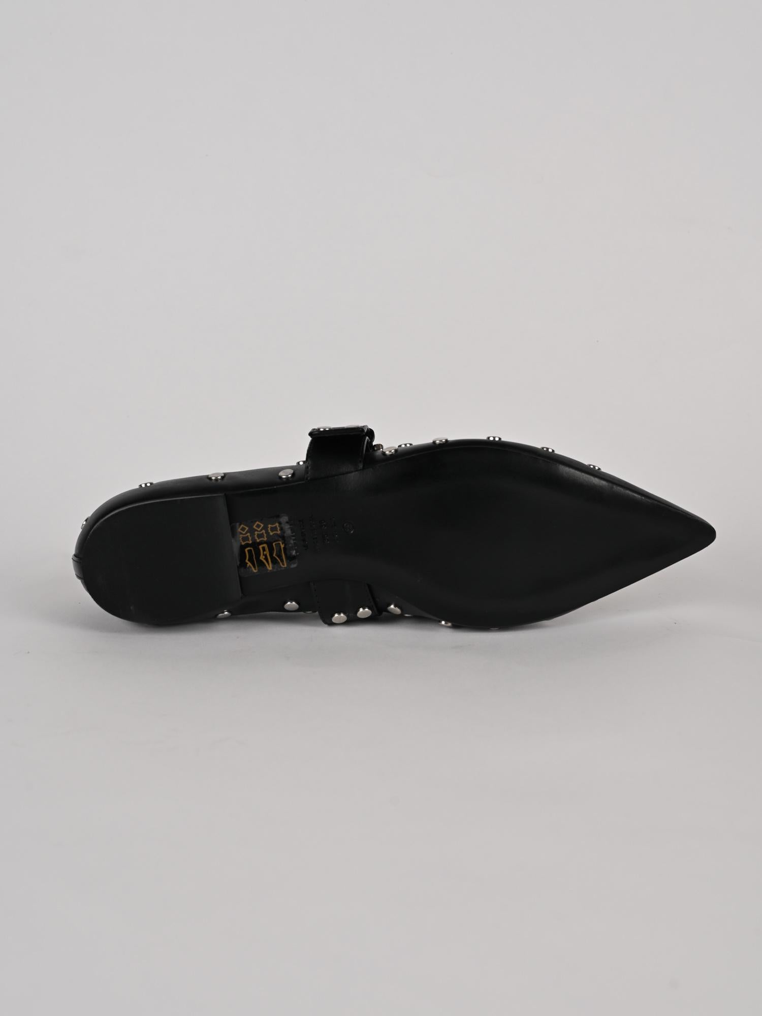 Ballerina donna nera borchiata in pelle S22006003 80001 SCHUTZ 
