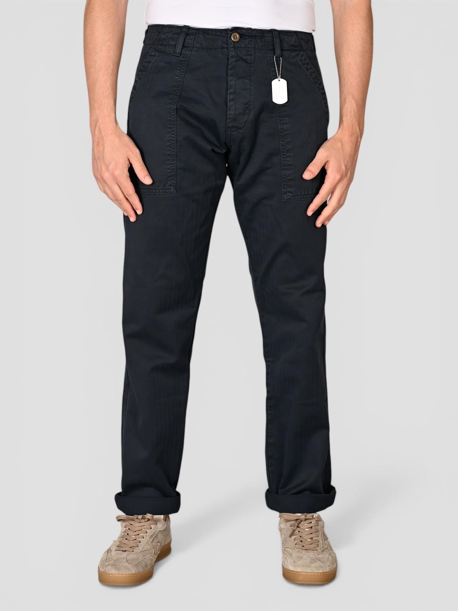 Pantalone blu navy FATIGUE HERRINGBONE FATIGUE HBT BLUE NAVY CHESAPEAKE'S 