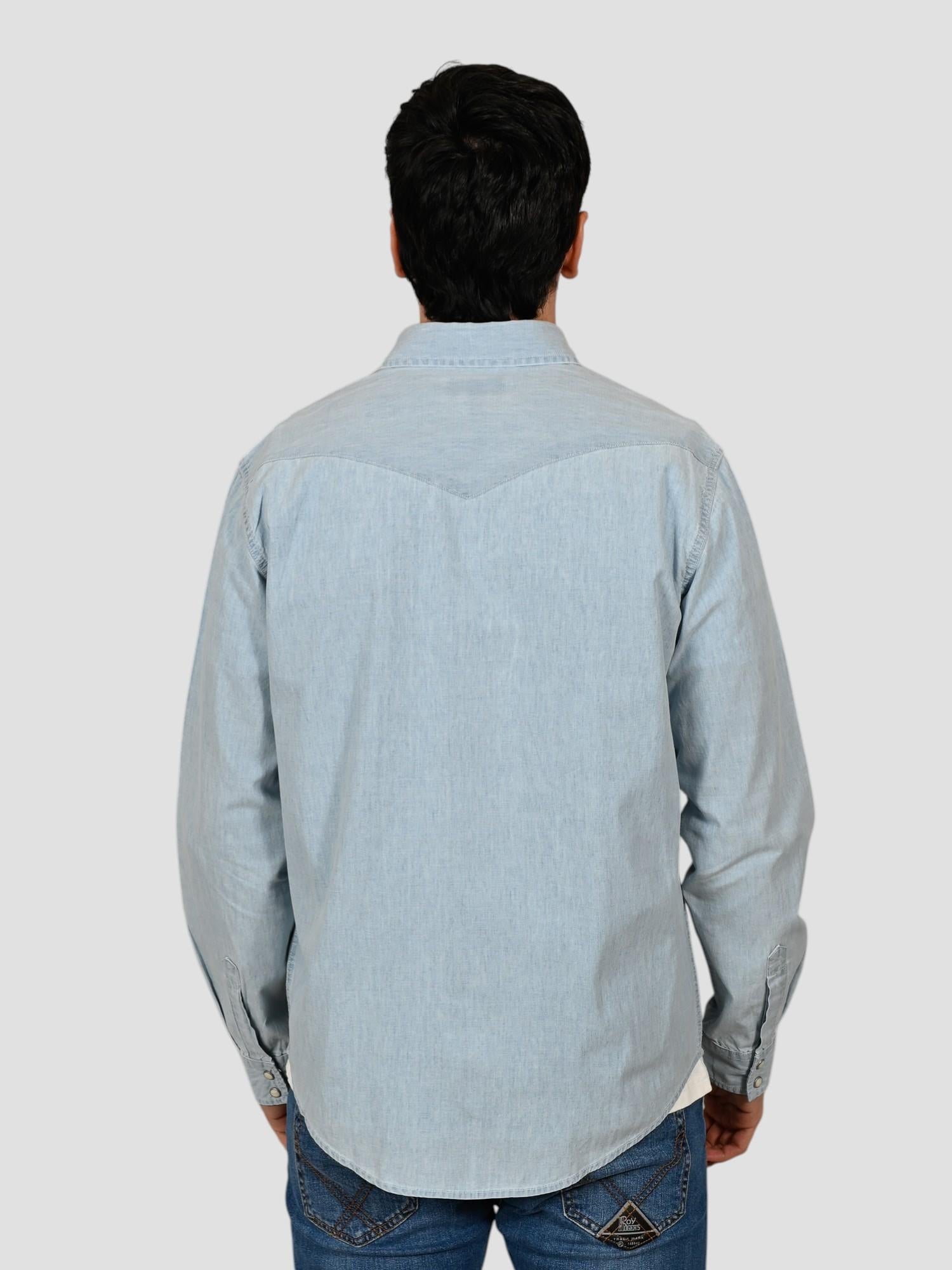 Western shirt MAN CHAMBRAY indigo WESTERN MAN CHAMBRAY ROY ROGER'S 