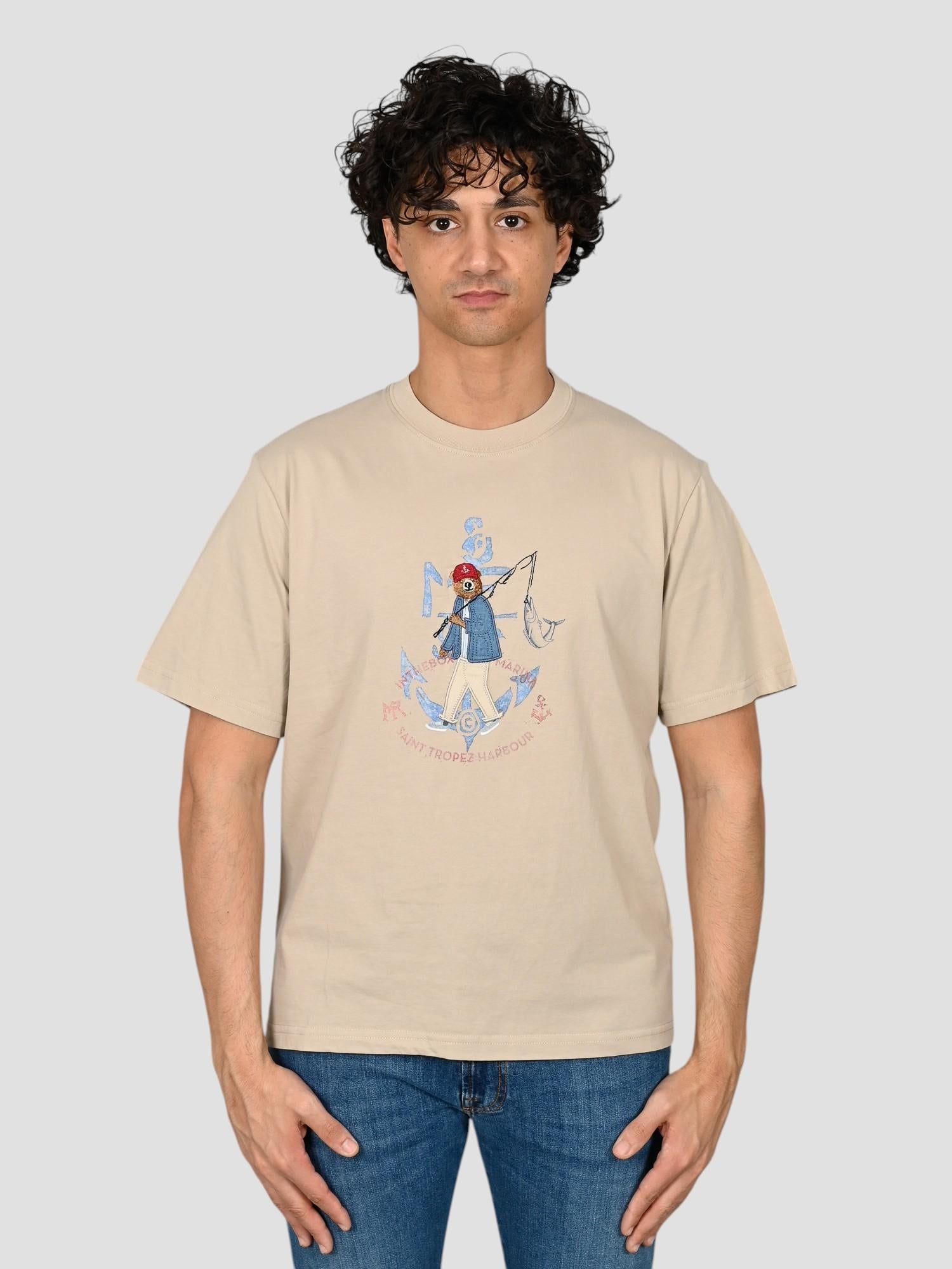 T-shirt beige MR. BOX ANCHOR SS260011A BEIGE INTHEBOX 