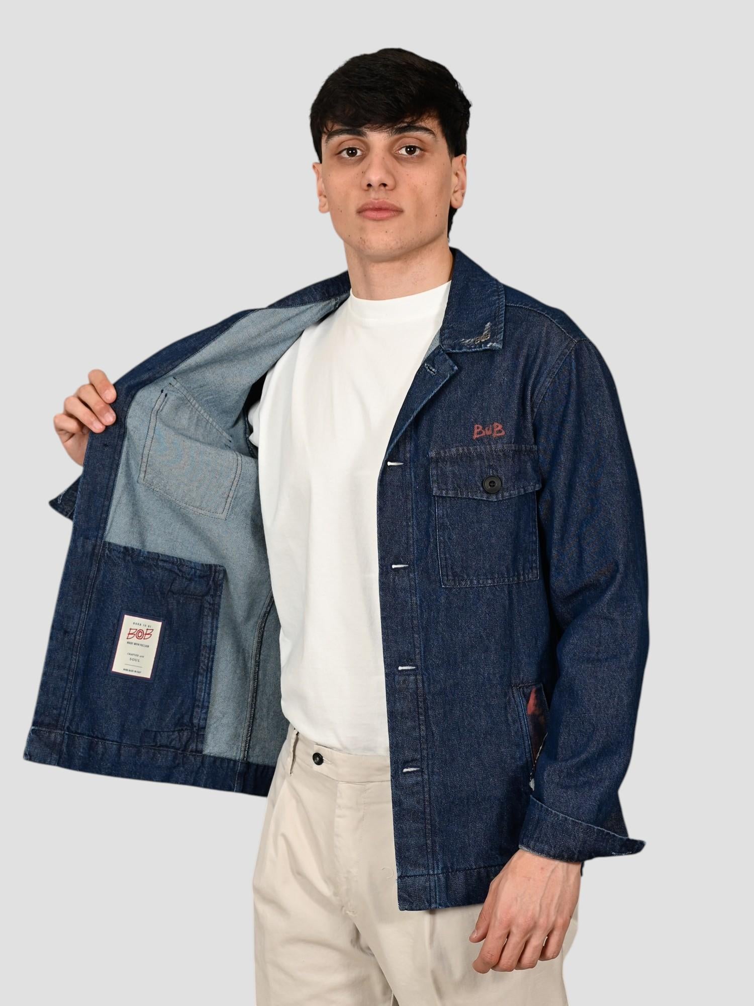 Giubbino jeans ROCK 521 dipinto a mano ROCK521 JEANS BOB 