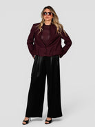 Blazer corto J093 T007 fondo balloon J093-T007 PRUGNA ISABELLE BLANCHE PARIS 