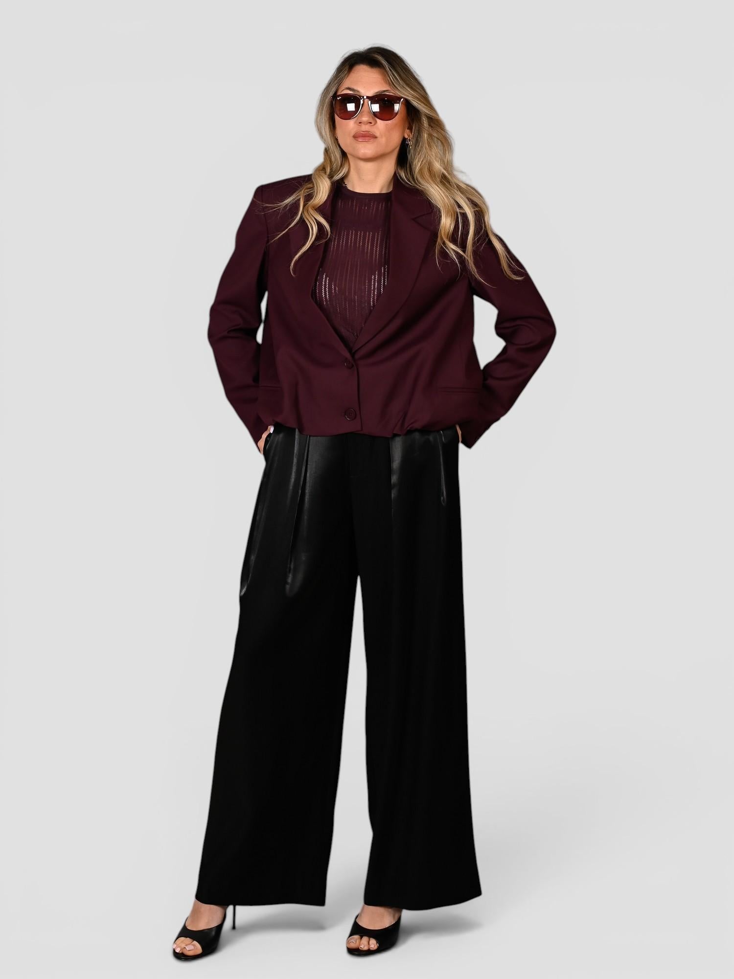 Blazer corto J093 T007 fondo balloon J093-T007 PRUGNA ISABELLE BLANCHE PARIS 